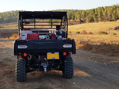 מערכת כיבוי מקצועית 350 ל' ע"ג טרקטור משא